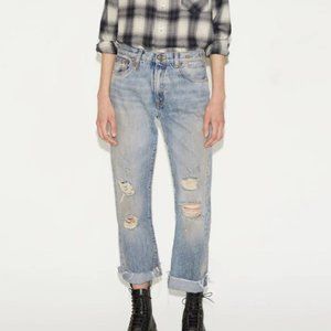 R13 Classic Straight Distressed Jeans in Wilton Size 26